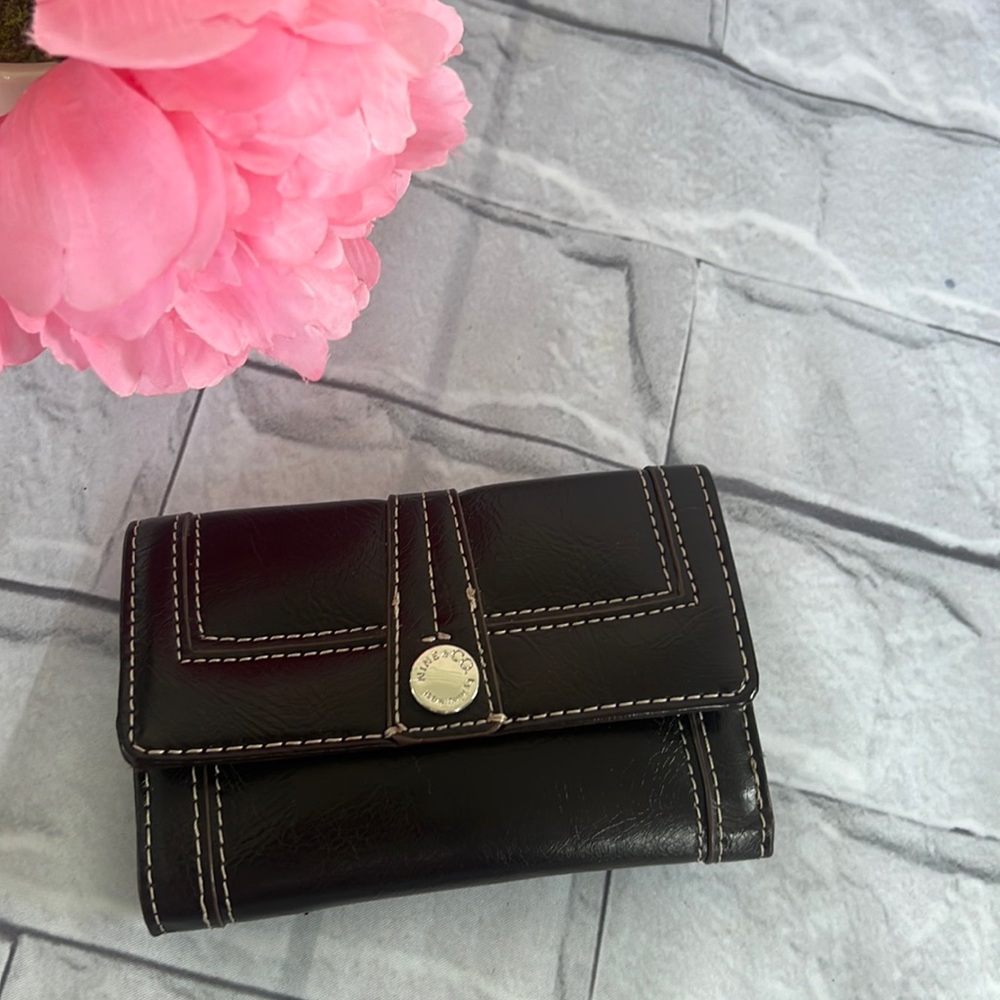 Nine & CO, By Nine West dark chocolate brown trifold wallet